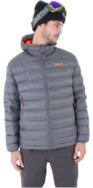 2026 Hurley Mens Cayuga Puffer Jacket MJKEU00036 - Dark Stone Grey